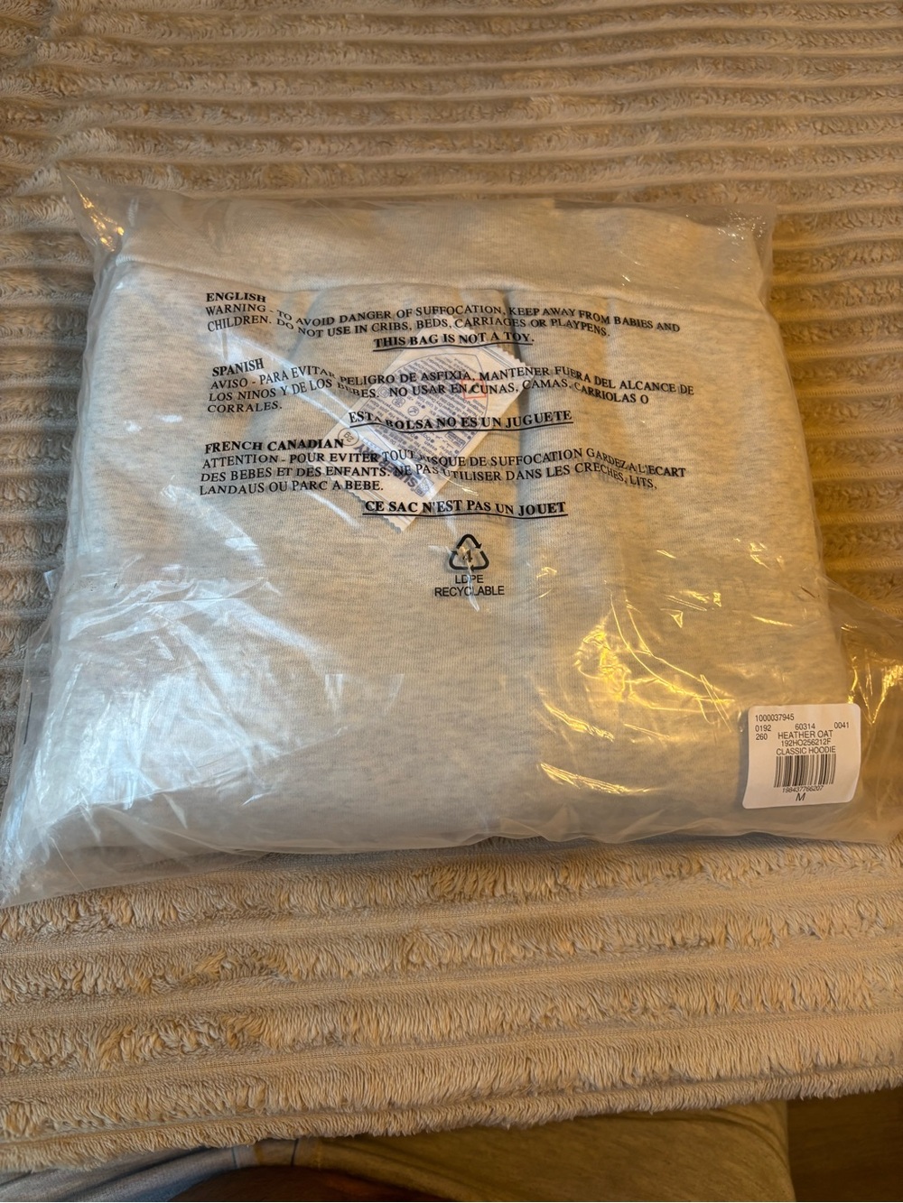 Essentials Cream Embossed Pullover Hoodie - Picture 9 of 11